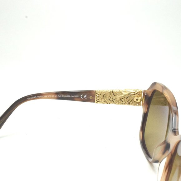 Maui Jim Swaying Palms MJ 530-93 Brown Stripe with 24K Gold / HCL Bronze… - Picture 6 of 6